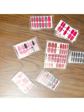 14 Sheet Valentine Nail Sticker Wraps Bundle NEW Pink Red Hearts